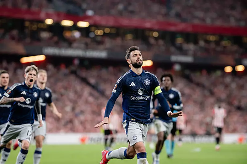 احتفال برونو فيرنانديز لاعب مانشستر يونايتد